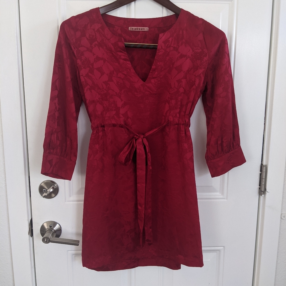 Vintage Red Silk Mini Dress